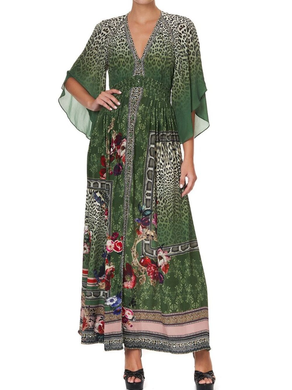 NWOT Camilla Long Silk Dress Tales of Time sz S $749